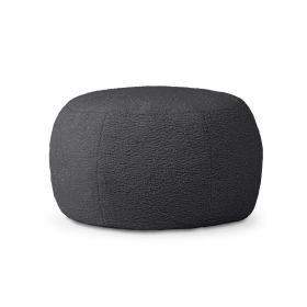 Jaxx Ellis Ottoman Shearling Faux-Lamb Plush Pouf for Modern Interior Design, Large, Black Jaxx Ellis Ottoman Shearling Faux-Lamb Plush Pouf for Modern Interior Design, Large, Black